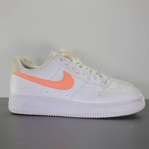 Nike Af1 Air Force 1 White Orange Women's Sneakers 004566 Size 10womens/8.5 mens